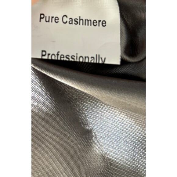 Kelli Kouri Grey Cashmere Fur Trim Coat Size XL NWT #64289 - Picture 4 of 4